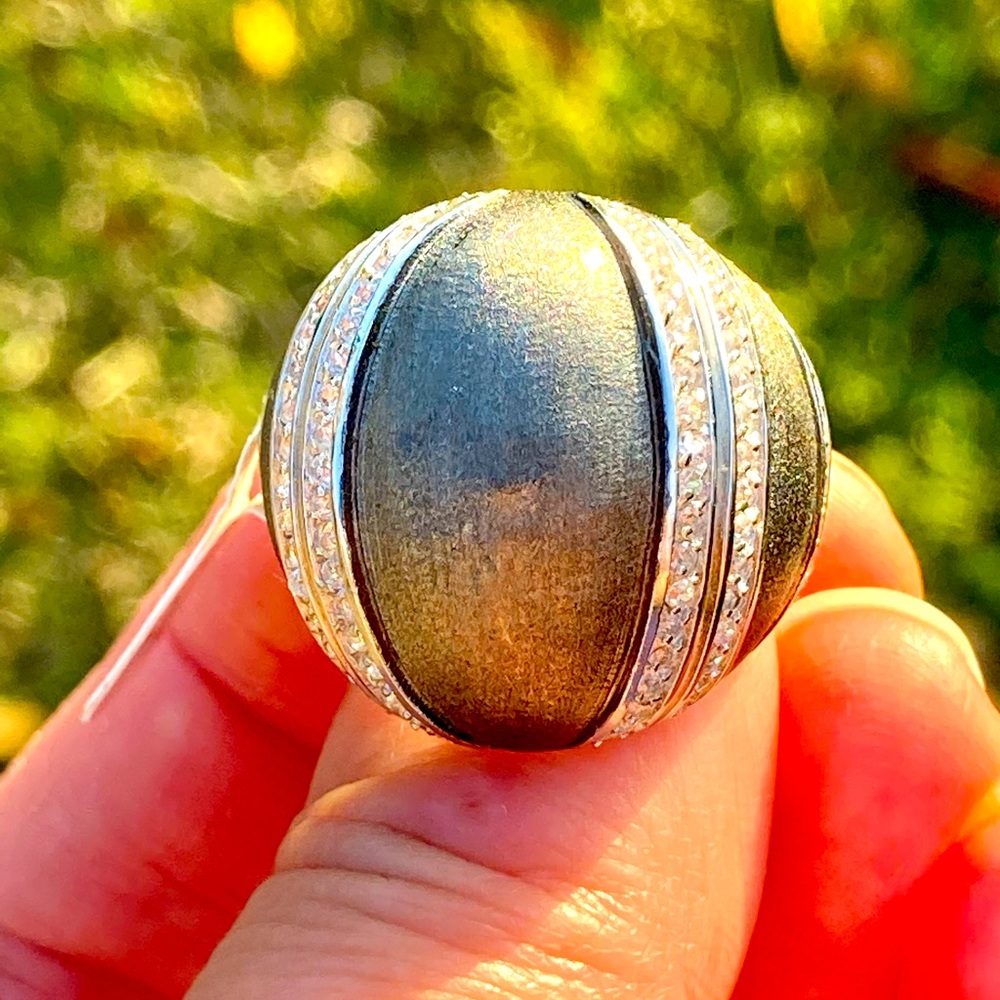 Heavy Sterling Silver Modernist Dome Ring